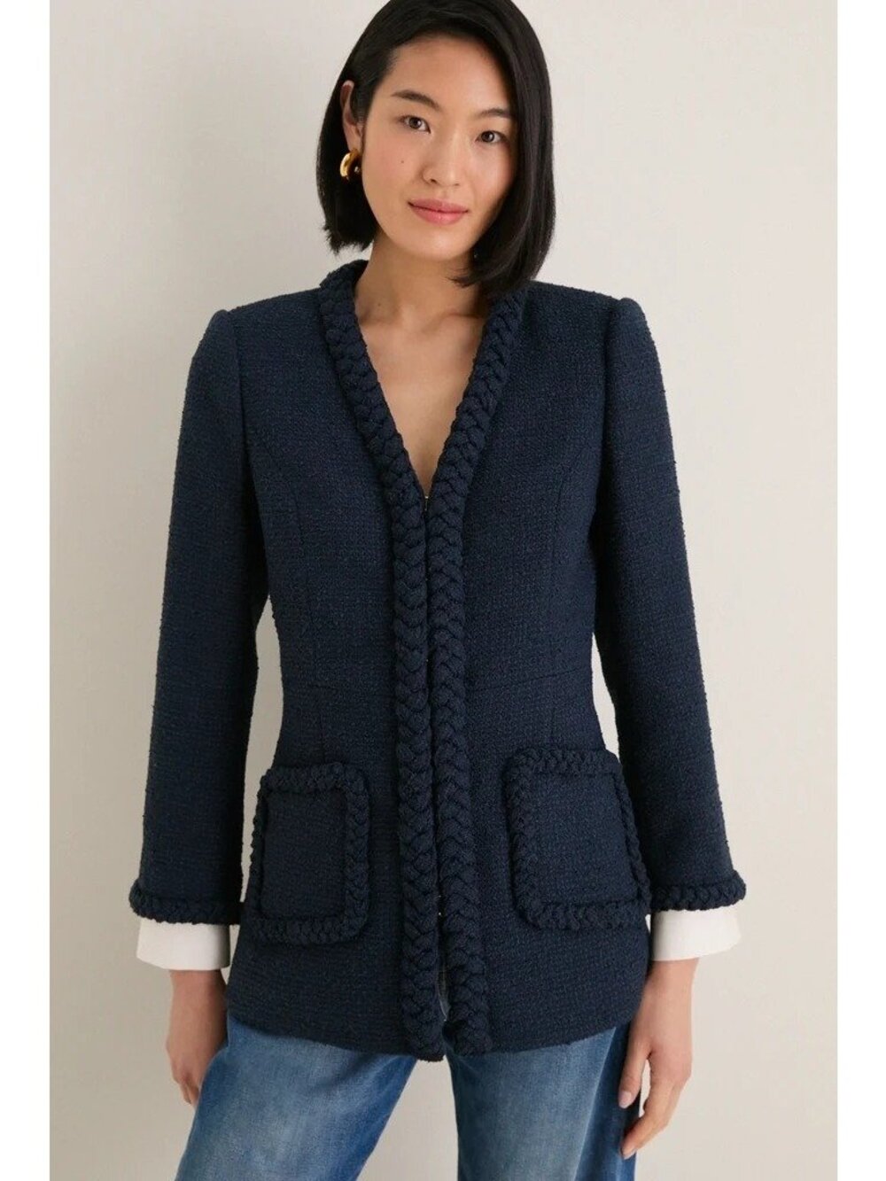 TUCKERNUCK Braided Trim Shay Jacket Navy Size XL NWT
